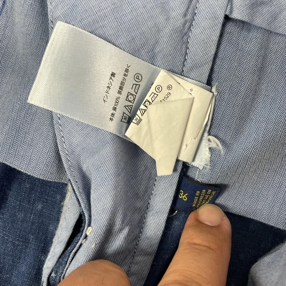 Polo Ralph Lauren Shorts Mens 36 Blue Cotton Dot Chino Classic Fit 9‎ Inseam